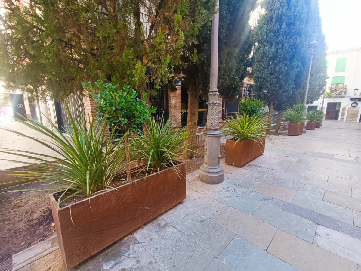  El Ayuntamiento coloca más de cien maceteros para embellecer la ciudad 