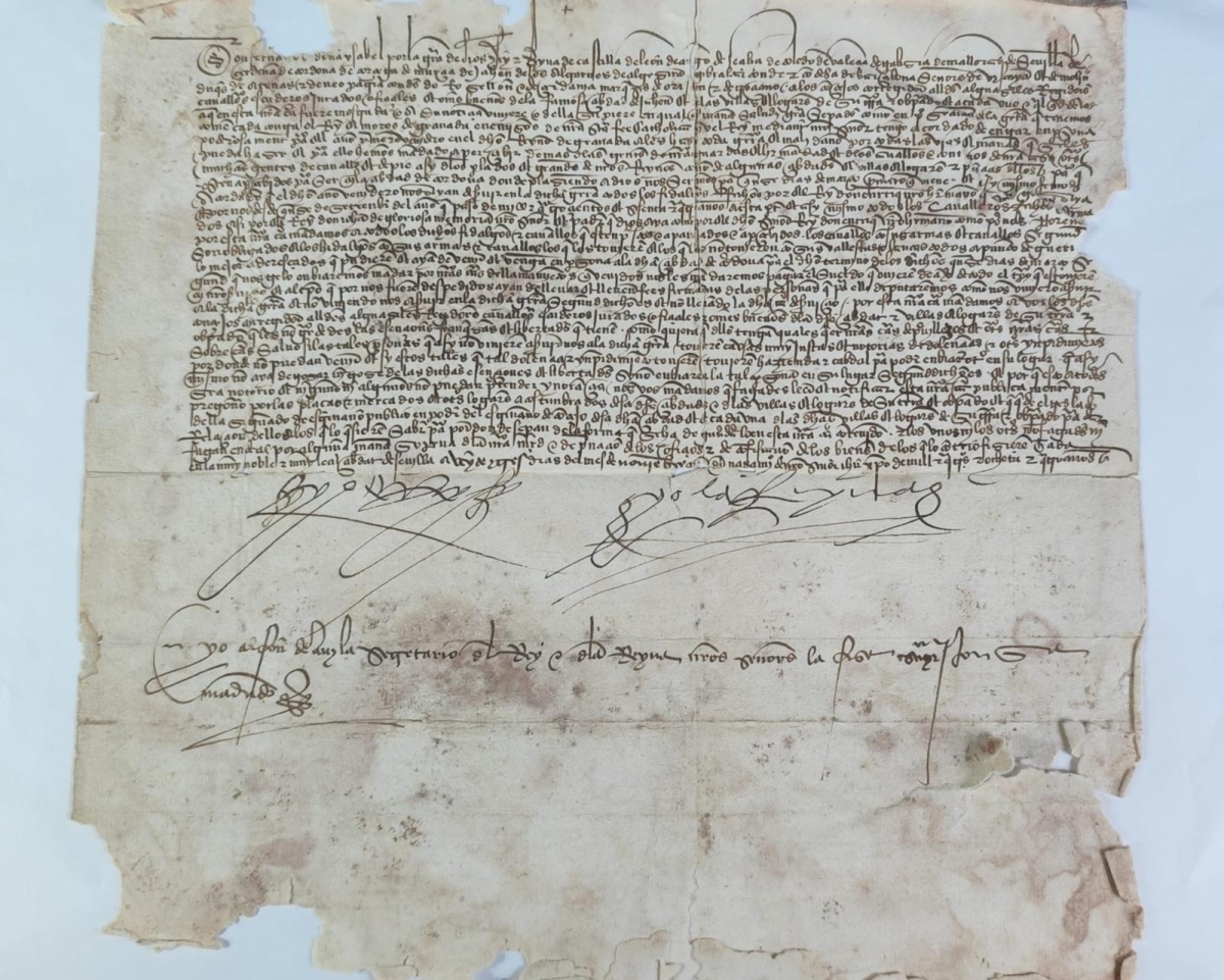  El Archivo expone una orden de reclutamiento de los Reyes Católicos 