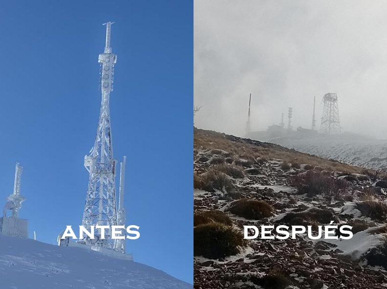  El viento destroza la antena de Almadén, la más alta de la provincia 