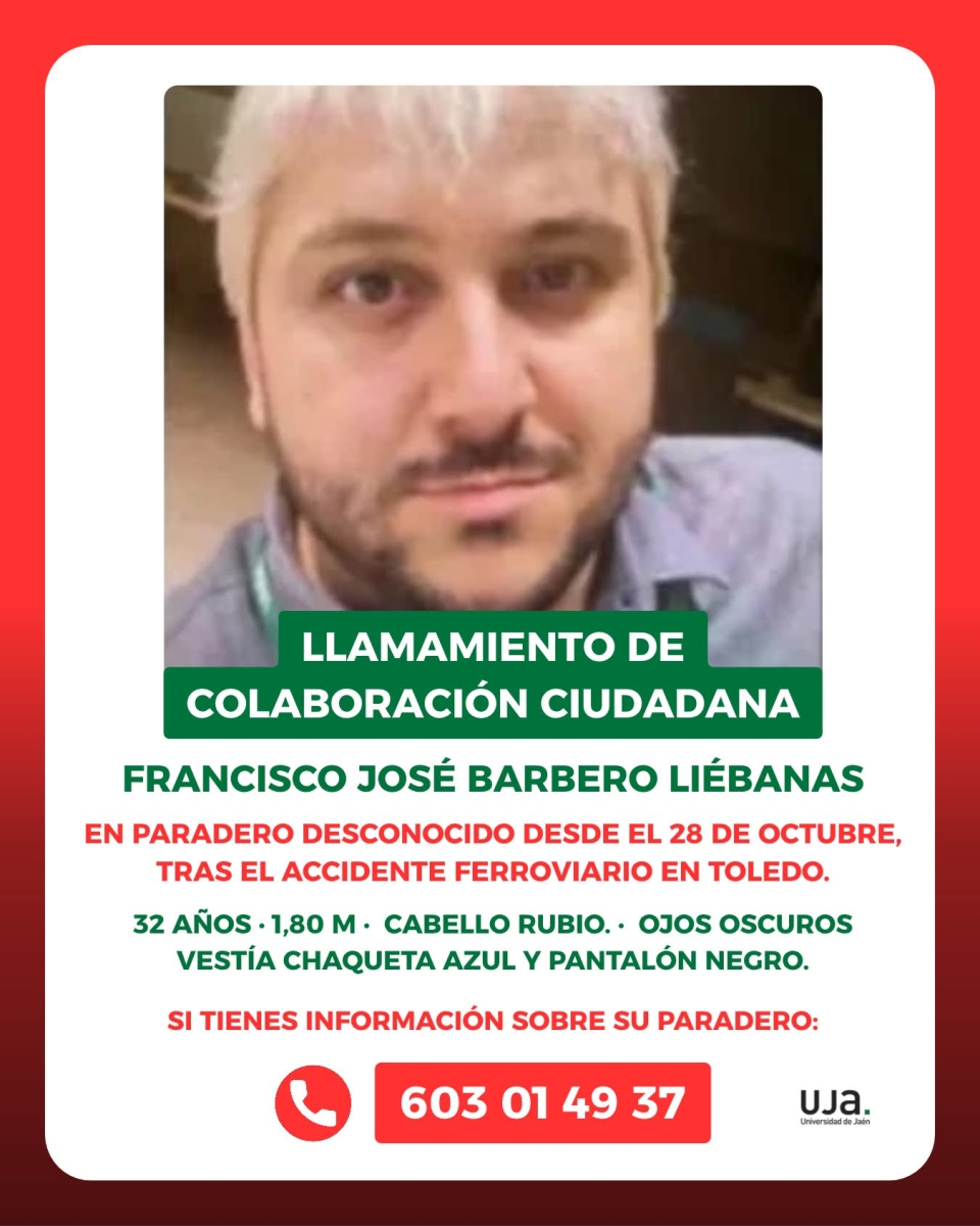  Un estudiante de la UJA, entre los desaparecidos del accidente de AVE 
