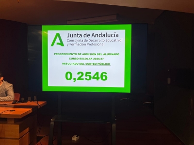  El número 0,2546 resolverá el empate en la escolarización 2025-2026 