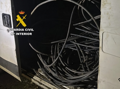  La Guardia Civil recupera 7.700 metros de cable del alumbrado de Jaén 